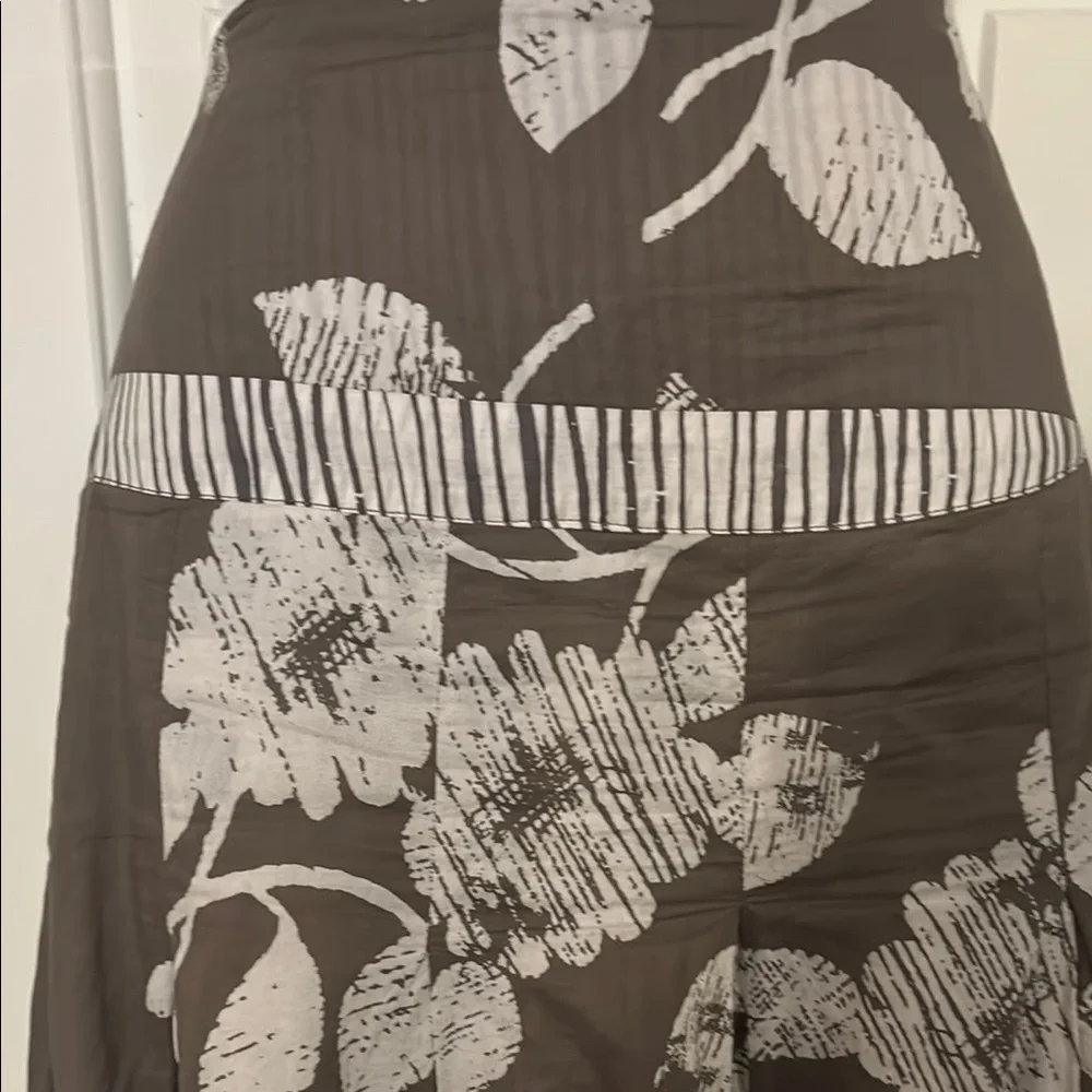 Animale Cotton Brown Tan A-Line Skirt - Picture 2 of 5